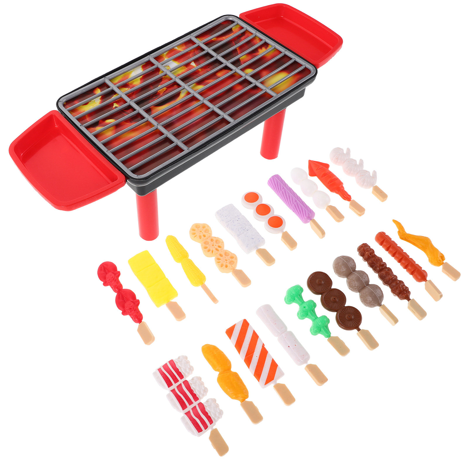 Kids Outdoor Grill Set - 20Pcs Realistic Bbq Grill Playset for