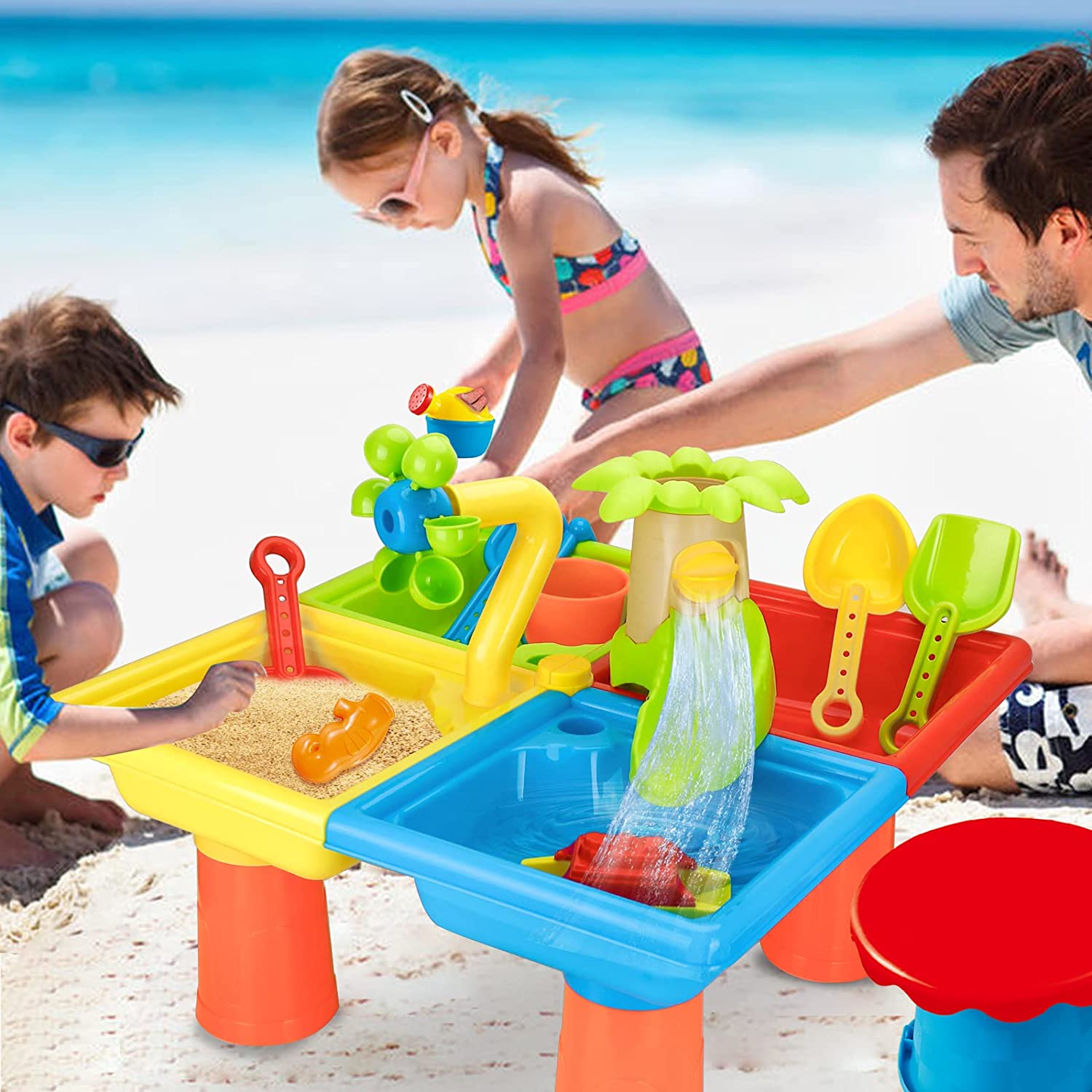 Kids Outdoor Play Table - Beach Table Sand Play Toys Children