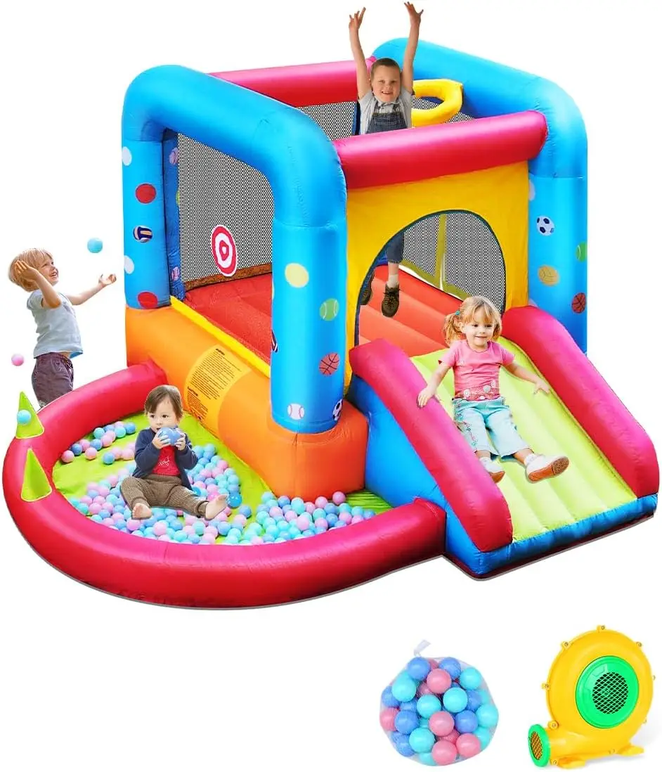 Kids Outdoor Jump House - Step4Fun Inflatable Bounce House, Kids Castle