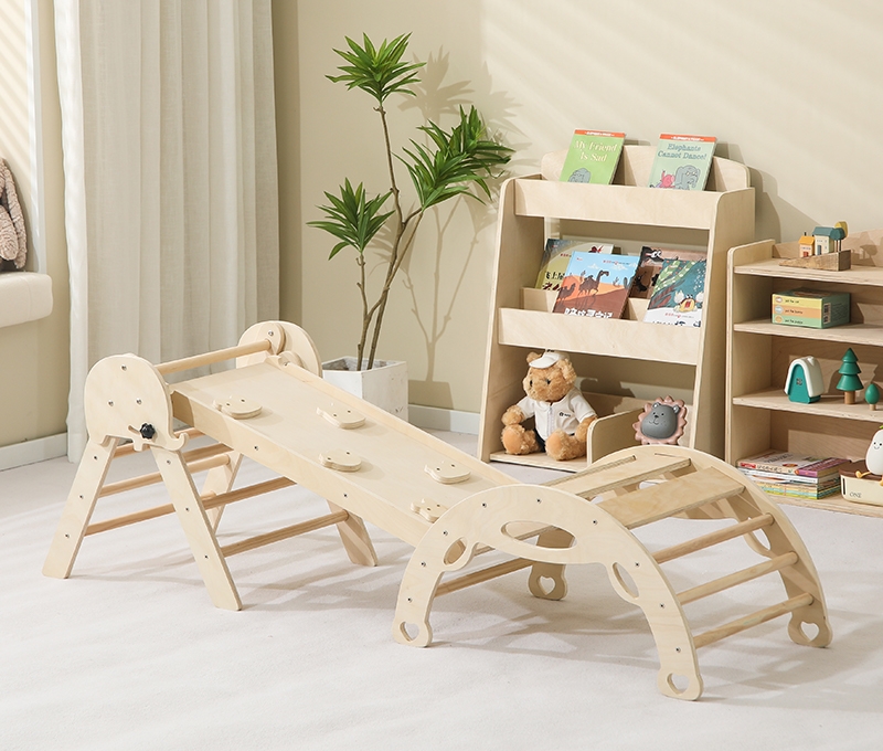 Kids Outdoor Wooden Climbing Frame - Hot Selling 7-in-1 Montessori Wooden Garden