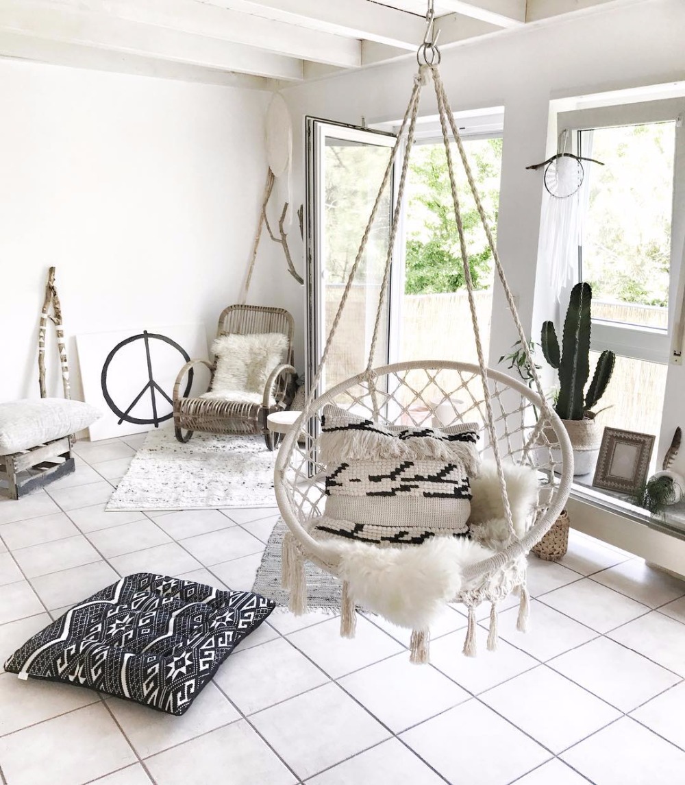 Kids Outdoor Hanging Chair - Năm 2021 Bắc Âu Tay Dệt