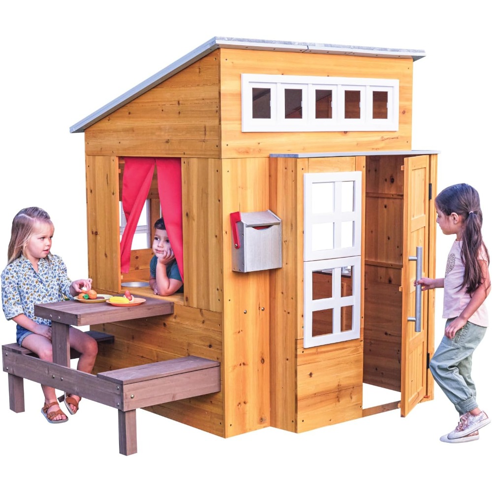 Modern Outdoor Wooden Playhous - đánh giá và giá Kids Outdoor Grill Set