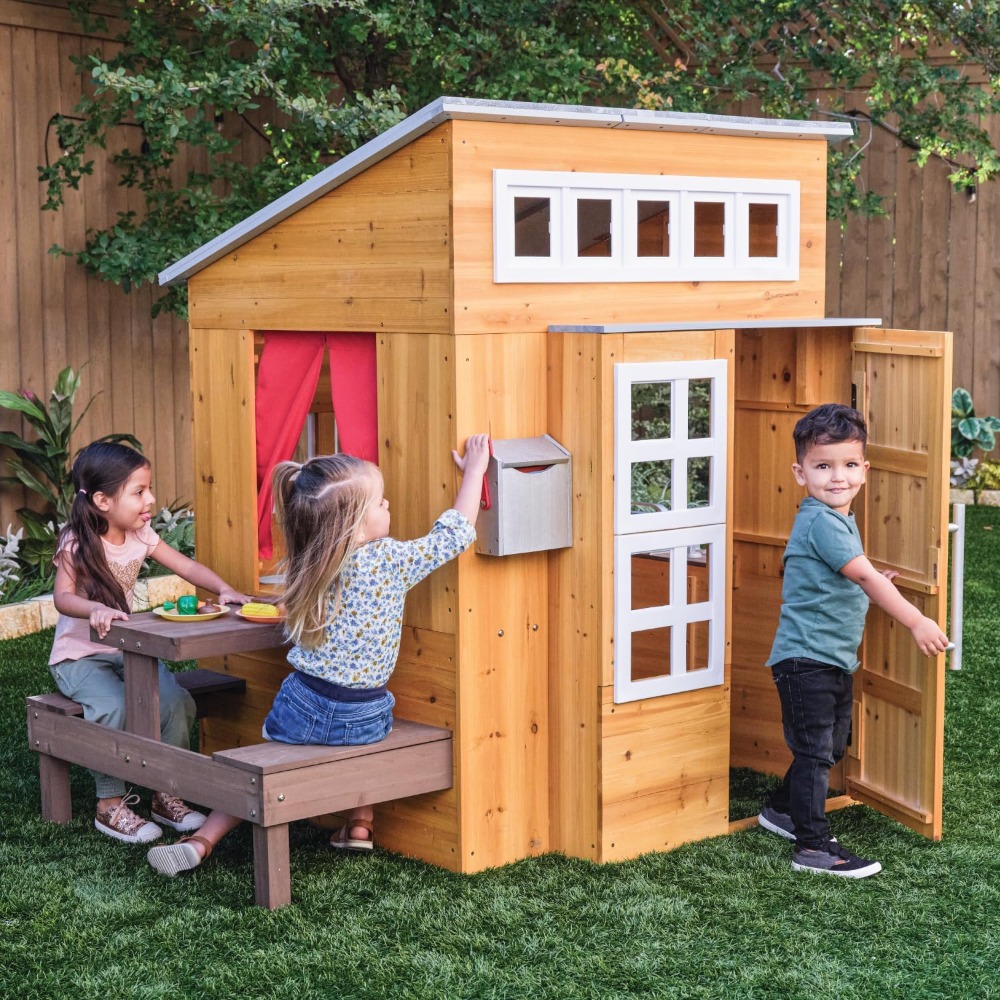 Modern Outdoor Wooden Playhous - đánh giá và giá Kids Outdoor Grill Set