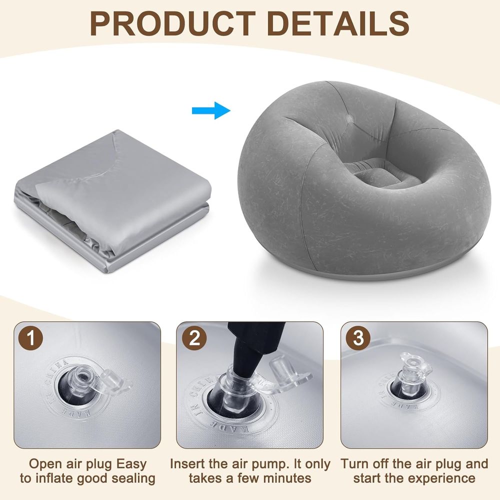 Inflatable Bean Bag Chairs, Gr - đánh giá và giá Kids Outdoor Loungers