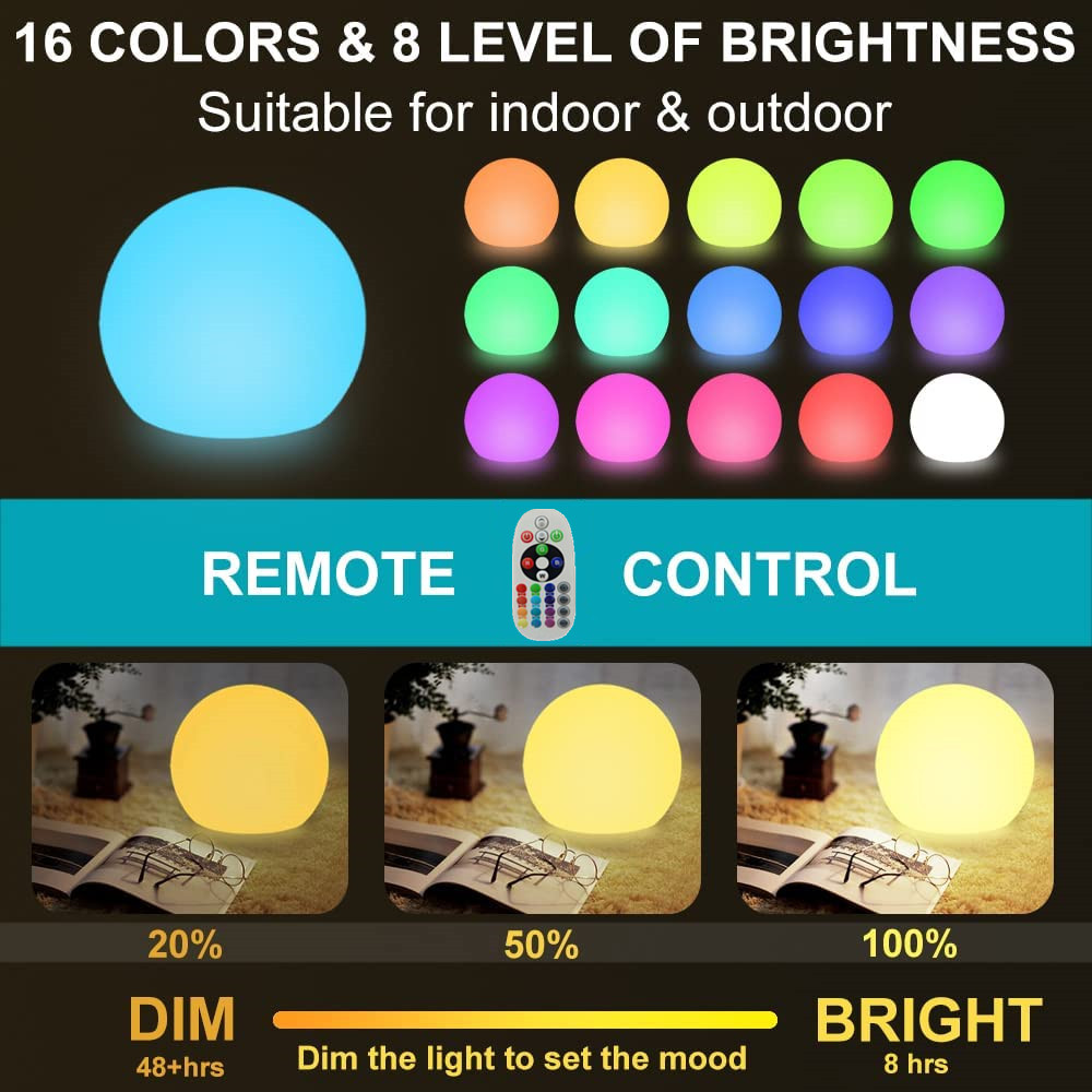 Rechargeable LED Glowing Ball  - đánh giá và giá Kids Outdoor Lights