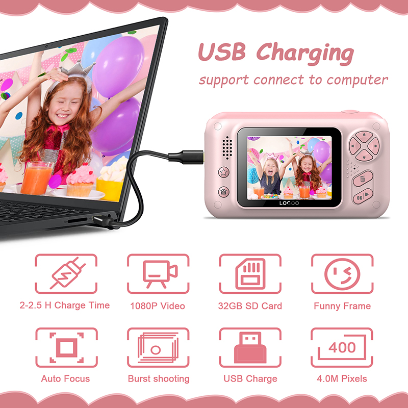 Kids Pink Camera Digital Video - đánh giá và giá Kids Outdoor Videos