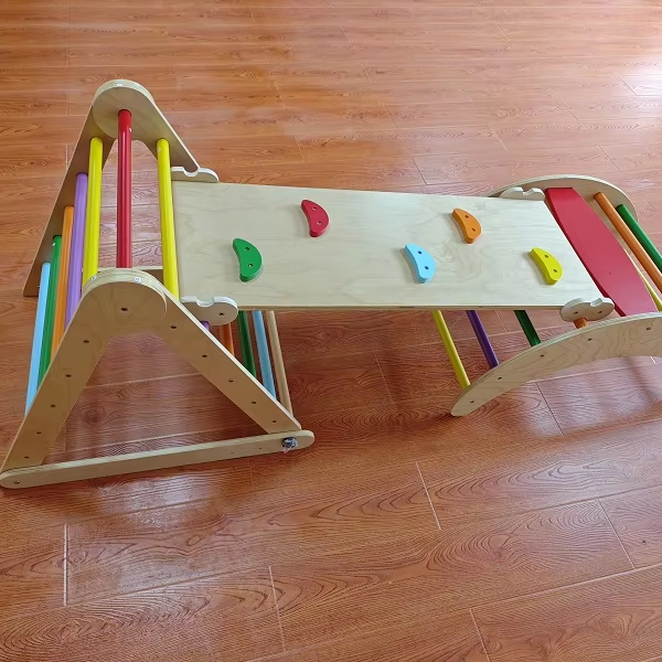 Hot Selling 3-in-1 Montessori  - đánh giá và giá Kids Outdoor Wooden Climbing Frame