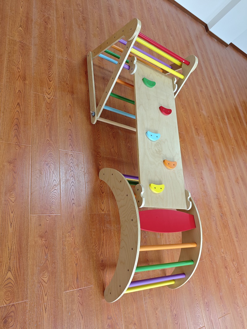 Hot Selling 3-in-1 Montessori  - đánh giá và giá Kids Outdoor Wooden Climbing Frame