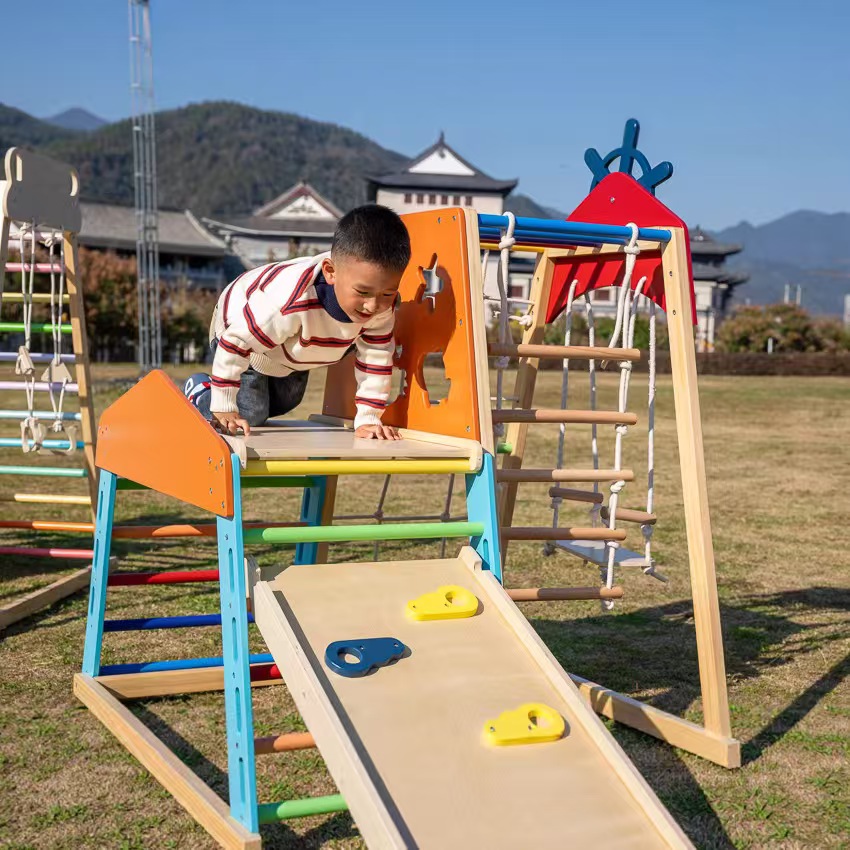 Large Solid Wood Climbing Fram - đánh giá và giá Kids Outdoor Wooden Climbing Frame