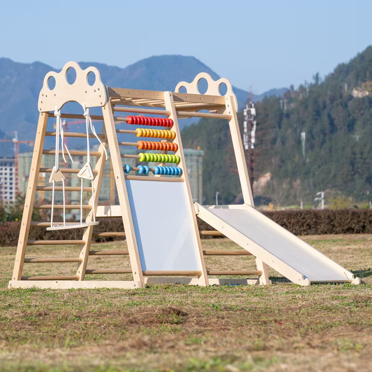 Large Solid Wood Climbing Fram - đánh giá và giá Kids Outdoor Wooden Climbing Frame