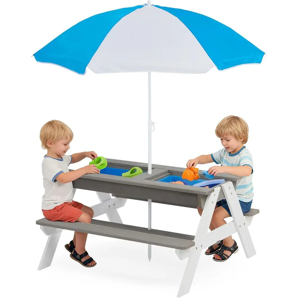 Convertible 3-in-1 Wooden Picn - đánh giá và giá Kids Outdoor Play Table