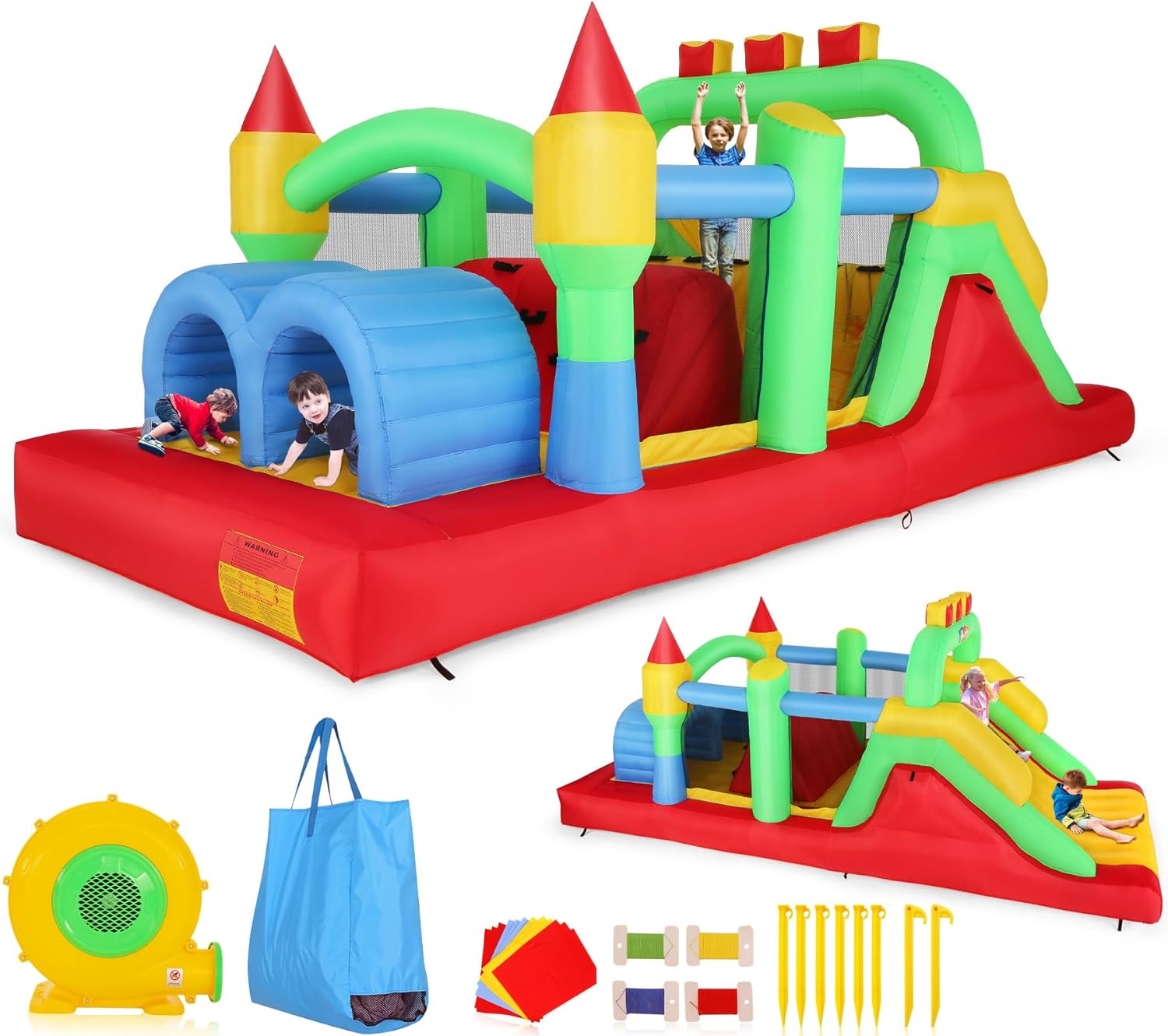 KF Inflatable Obstacle Course  - đánh giá và giá Kids Outdoor Tunnel