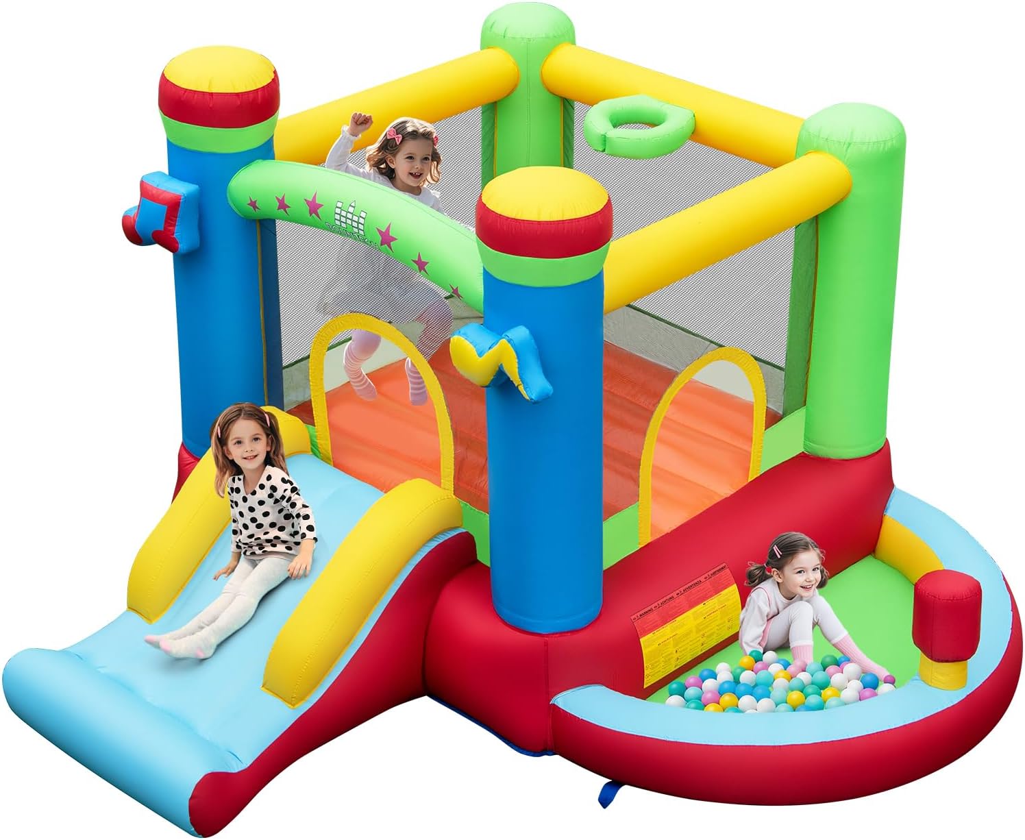 Inflatable Bounce House with B - đánh giá và giá Kids Outdoor Jump House