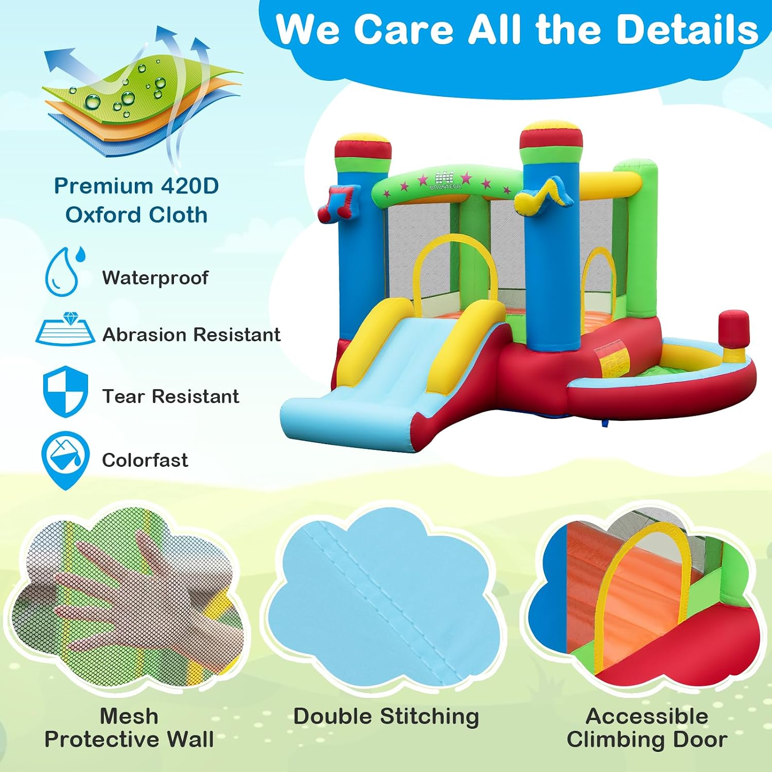 Inflatable Bounce House with B - đánh giá và giá Kids Outdoor Jump House