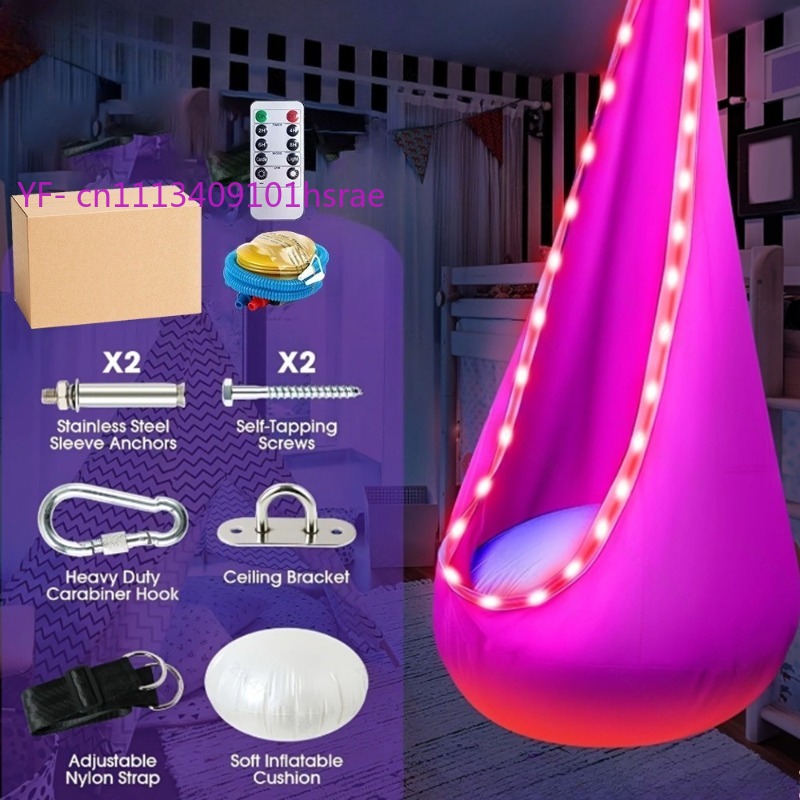 Glowing LED Inflatable Hammock - đánh giá và giá Kids Outdoor Hanging Chair